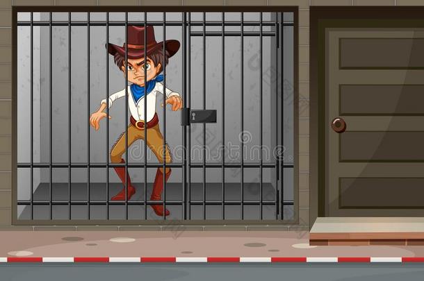 牛仔存在上锁的采用监狱