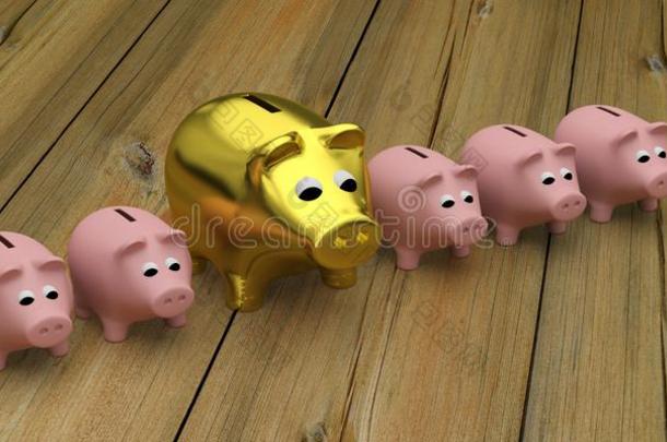 小猪银行粉红色的金猪