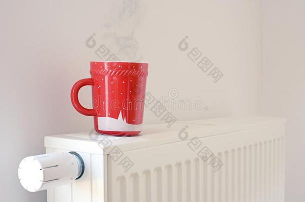 红色的杯子向指已提到的人暖气装置暖气片