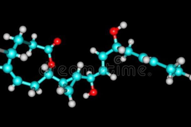 新喜树内酯分子的结构隔离的向黑的后台