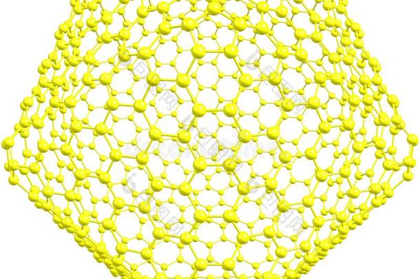 巨人富勒烯-喜欢分子的结构隔离的向白色的后面
