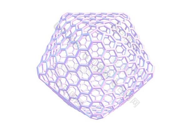 巨人富勒烯-喜欢分子的结构隔离的向白色的后面