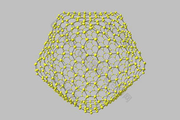 巨人富勒烯-喜欢分子的结构隔离的向灰色的后面