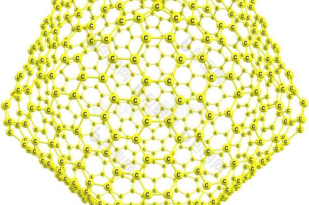 巨人富勒烯-喜欢分子的结构隔离的向白色的后面