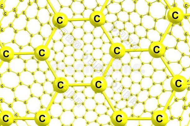石墨的单原子层-喜欢分子的结构隔离的向白色的背景