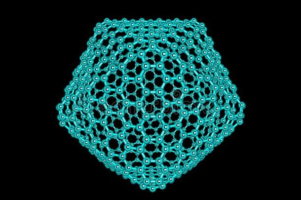 巨人富勒烯-喜欢分子的结构隔离的向黑的后面