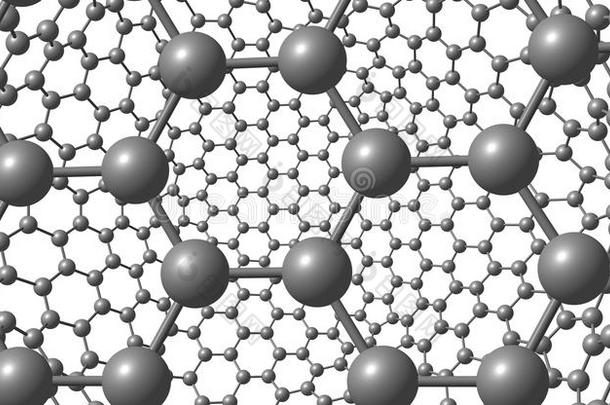 石墨的单原子层-喜欢分子的结构隔离的向白色的背景