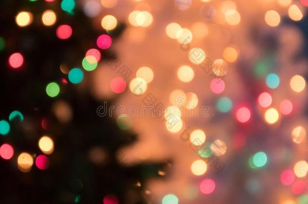 分散注意力焦外成像光背景为圣诞节和新的年切尔