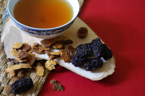 碗关于中国人草茶水和一件关于<strong>黄芪</strong>根和菊苣