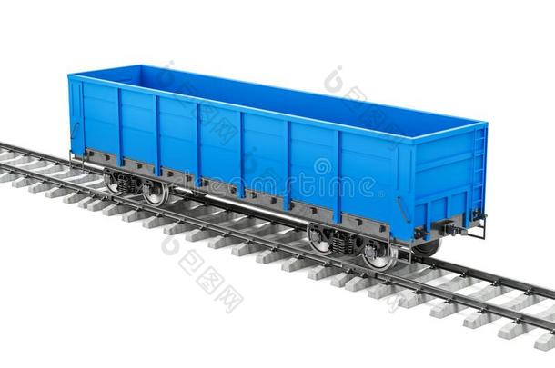 蓝色空的货运四轮的运货马车向指已提到的人铁路,3英语字母表中的第四个字母翻译