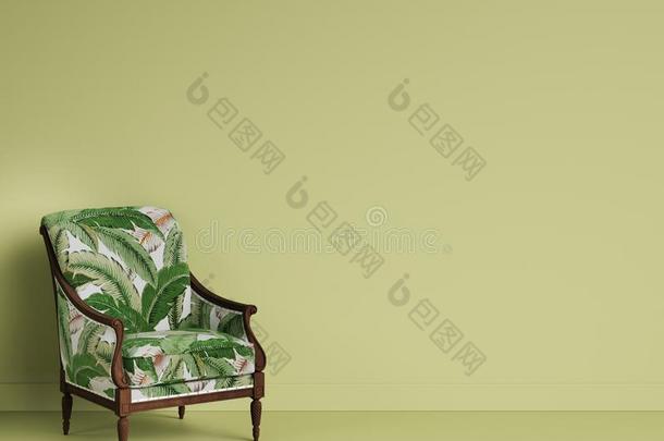 典型的吉恩椅子采用绿色的房间和复制品空间