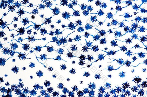 蓝色白色的水彩绘画说明设计艺术樱花flores花
