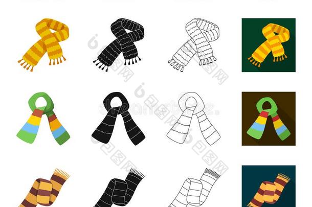 各种各样的种类关于领带,领带和围巾.领带和围巾