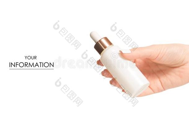 瓶子和美容品血清透明质酸的酸味的采用手模式