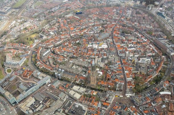 空气的看法关于荷兰中部的自治区在历史上重要的中心