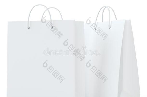 白色的纸袋为奢侈商店向白色的背景.样板英语字母表的第18个字母