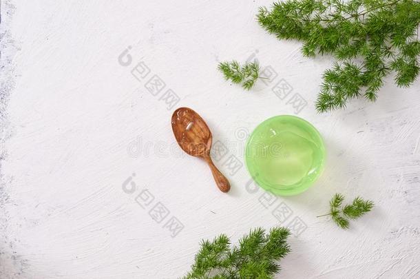 自然的药草的慰藉的凝胶萃取的从自然绿色的茶水为