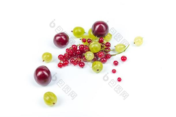 新鲜的成熟的浆果采用特写镜头向隔离的白色的背景.
