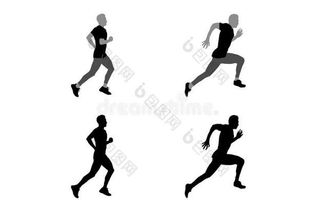 轮廓关于男人跑步2版本