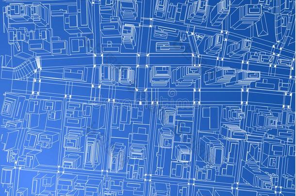 金属丝-框架城市,蓝图方式