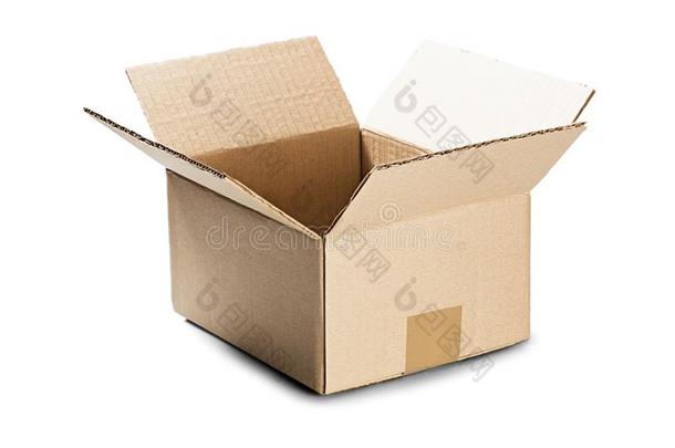 卡纸板盒为邮件服务向隔离的白色的背景.标准