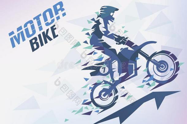 自行车和三角形夹板,摩托车越野赛程式化的背景