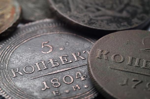 ofpenny俄罗斯帝国老的钱采用流通采用1804,铜钱rain雨