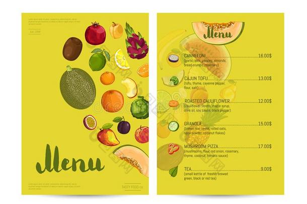 素食者饭店食物菜单设计