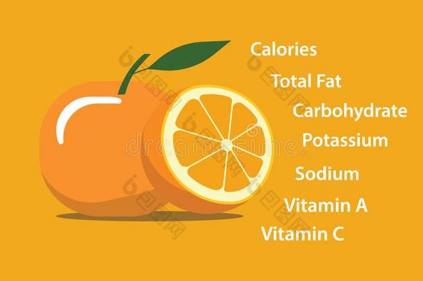 桔子新鲜的黄色的营养元素