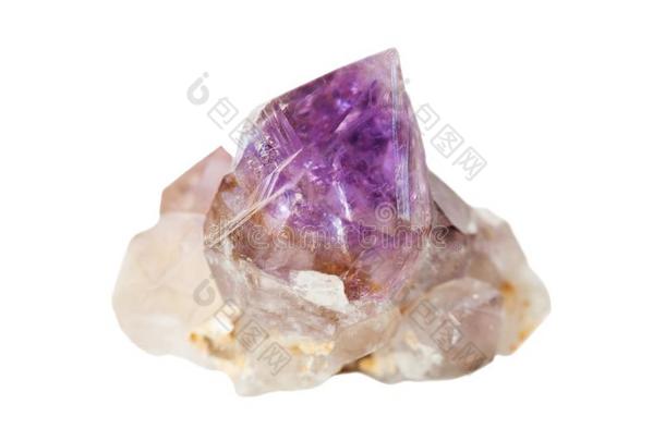 紫蓝色宝石水晶向白色的背景