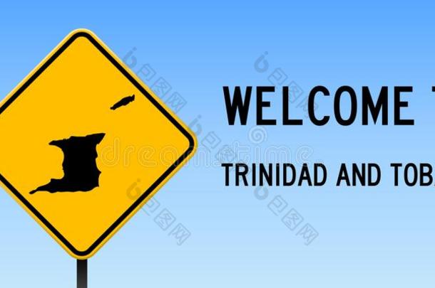 特立尼达岛和多巴哥岛地图向路符号.
