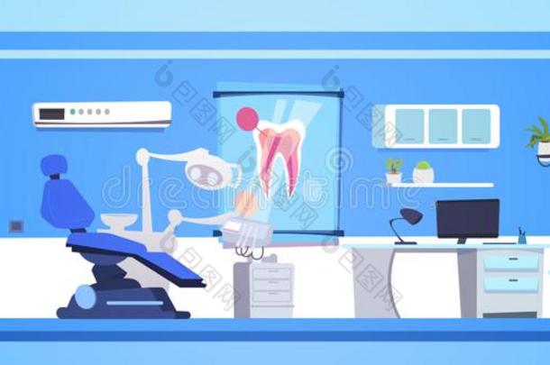 牙齿的办公室内部空的牙科医生医院或诊所房间