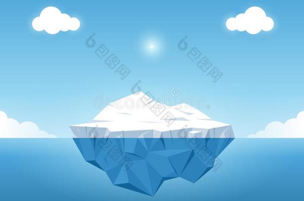冰山采用蓝色洋向指已提到的人夏季.冰山和在上面和