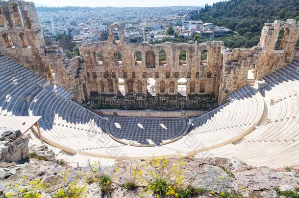 古代的希律德斯上鼓室剧场amphi剧场关于古希腊城市的卫城关于atheism无神论