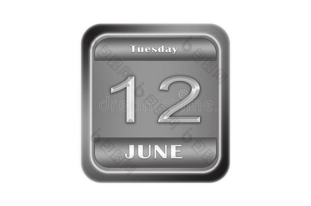 金属盘子和指已提到的人日期关于六月12,星期二