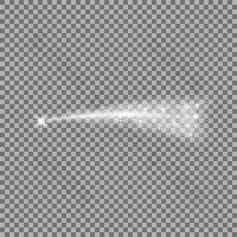 辉煌的飞行的彗星,白色的颜色图片