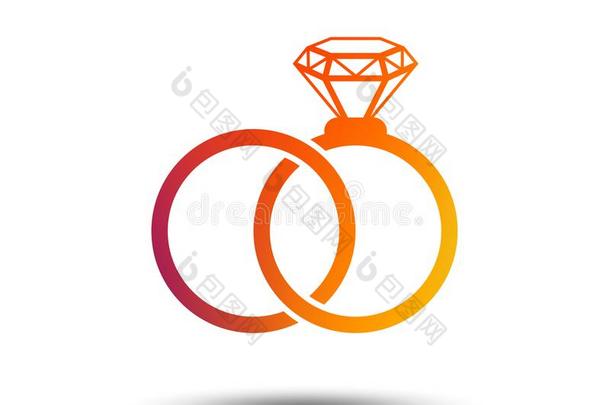 婚礼戒指符号偶像.订婚象征.