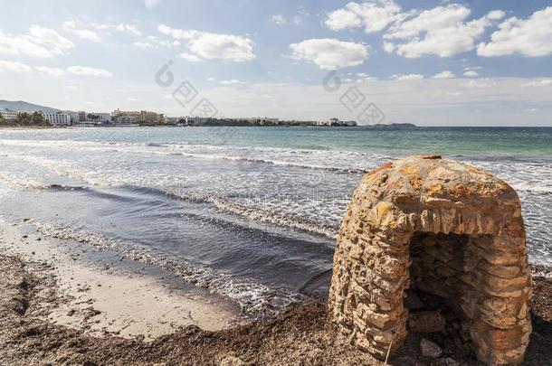 地中海的海滩,海滩Spain西班牙<strong>圆点</strong>,城镇关于桑特Saint的变体人名,伊比沙岛