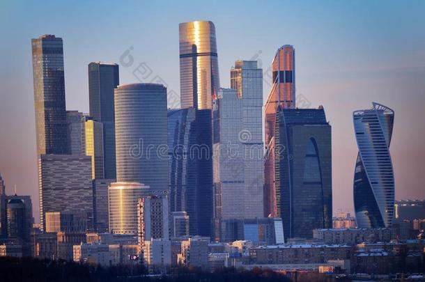 一商业的和商业中心,莫斯科-城市.