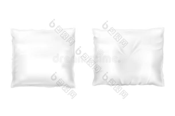 矢量现实的放置和正方形白色的枕头