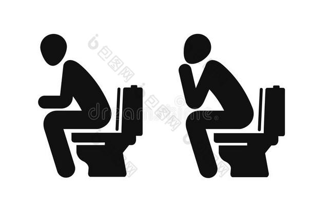 <strong>厕所</strong>,有趣的象征.男人一次向洗手间.矢量illustrati向