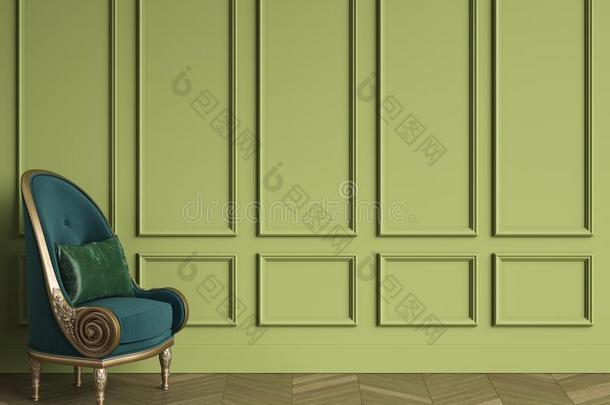 典型的椅子采用祖母绿绿色的和金颜色采用典型的采用terio