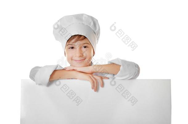漂亮的男孩采用厨师制服和海报