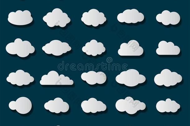 云偶像放置白色的颜色向透明的背景.天平的英语字母表的第3个字母