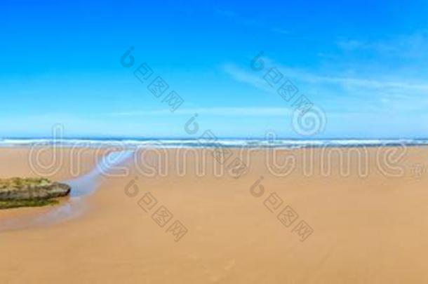 夏沙的海滩全景画葡萄牙.