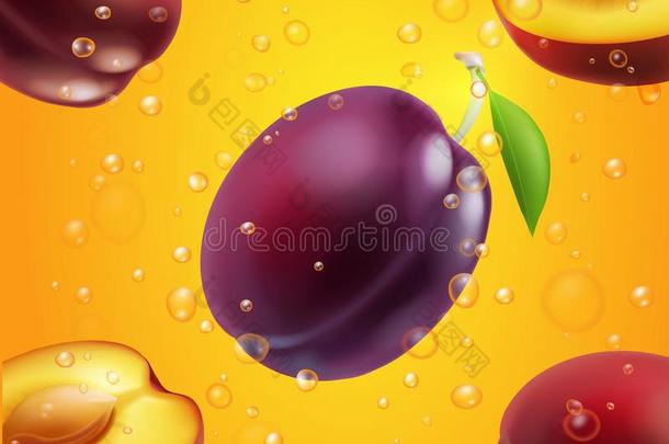 紫色的矢量<strong>李子</strong>成果采用果汁packag采用g设计