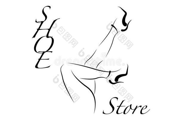 标识鞋子商店,商店,时尚收集,时装店标签.比较两个或多个文件
