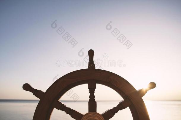 船船舵和海向背景.