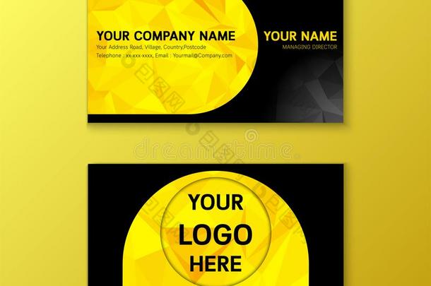 黄色的和黑的商业名片