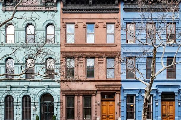 富有色彩的在历史上重要的建筑物采用曼哈顿新的使击球员出局城市